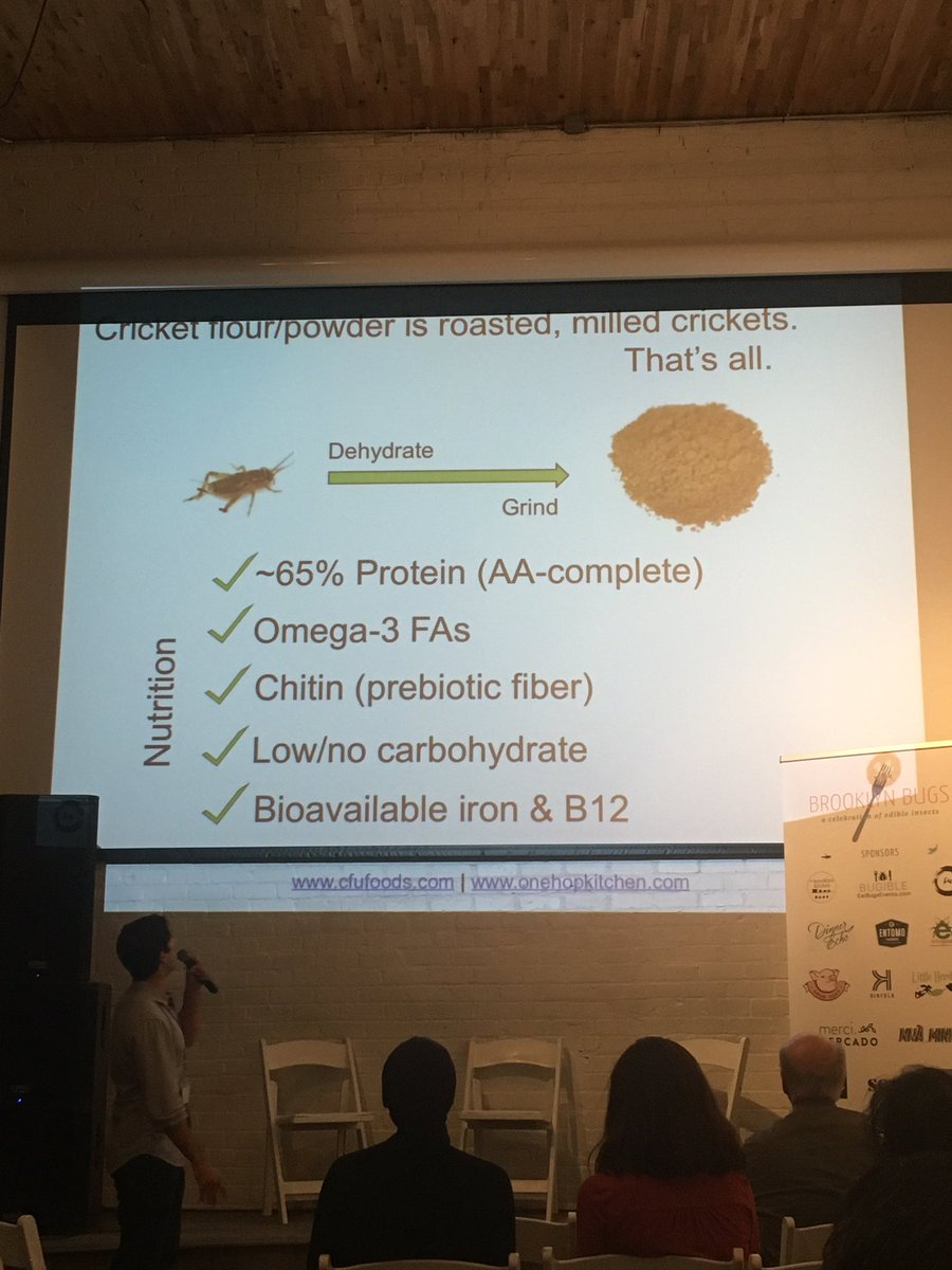 LittleHerds's tweet photo. Lee of @cfufoods/@OneHopKitchen dives deeep into #FoodScience of #TexturedInsectProtein - a different kind of #EdibleInsects.
#BrooklynBugs https://t.co/j6OwQGeTnV