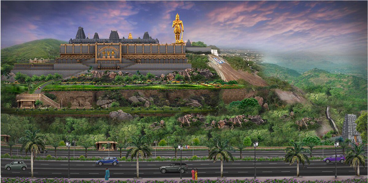 KTRBRS's tweet photo. A revamped Yadadri, abode of Lord Lakshmi Narsimha Swamy will surely be a delight for millions of pilgrims. Some pics from the ongoing works https://t.co/7hJLsg7kLq