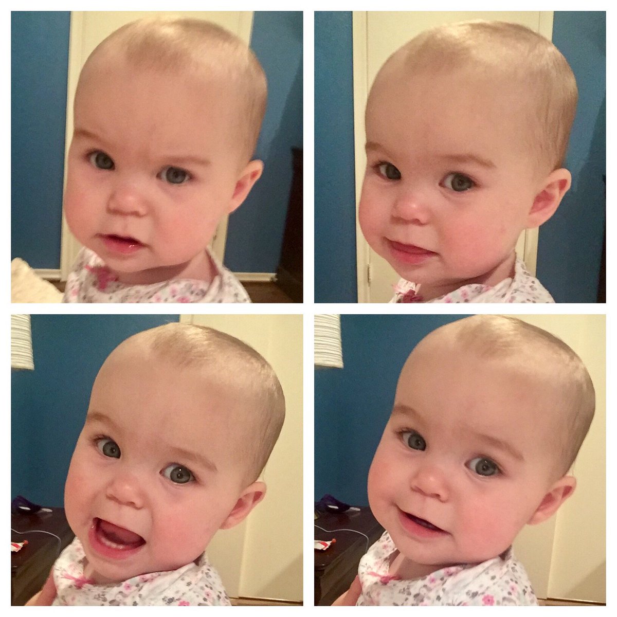 CalvertCollins's tweet photo. The many faces of our #SweetCece! She said "mama" several times tonight. ๐ #bestillmyheart ๐ https://t.co/Xclt7yeeDj
