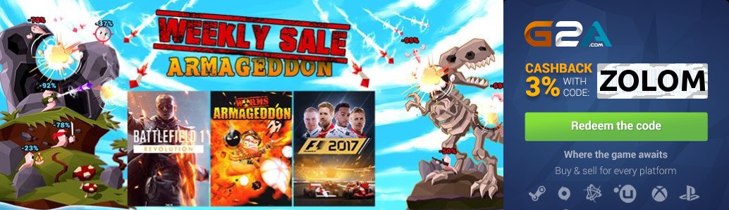 #g2a Weekly Game Sale now live. Click here bit.ly/WeekendSale4U to save up to 90% off RRP. #PC #Gaming #Bargains #steam #origin #uplay