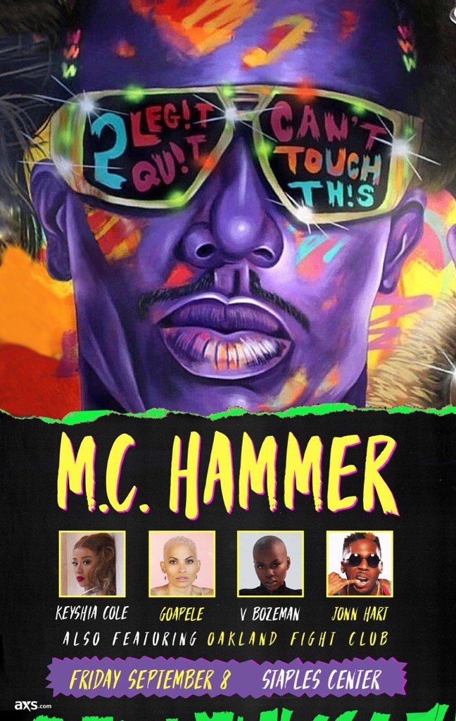 MCHammer's tweet photo. 🔥🔥🔥 #Hammertime25 #Sept8 #StaplesCenter @KeyshiaCole @Goapele @ThatGirl_V @4jonnhart @AceKayo @Iam360WISE 💯 https://t.co/xdfUQIbgcs