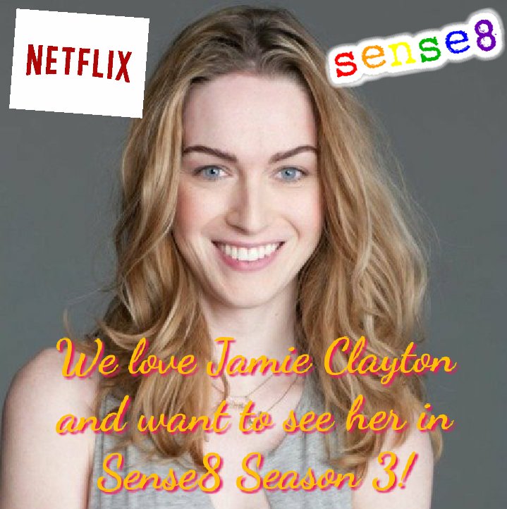 IAmWeCampaign's tweet photo. ☆September 2 Cast Promo: @MsJamieClayton 

@netflix @reedhastings 

Let them know we want our girl for #Sense8 Season 3. 👊 https://t.co/1gjuGmP3YF