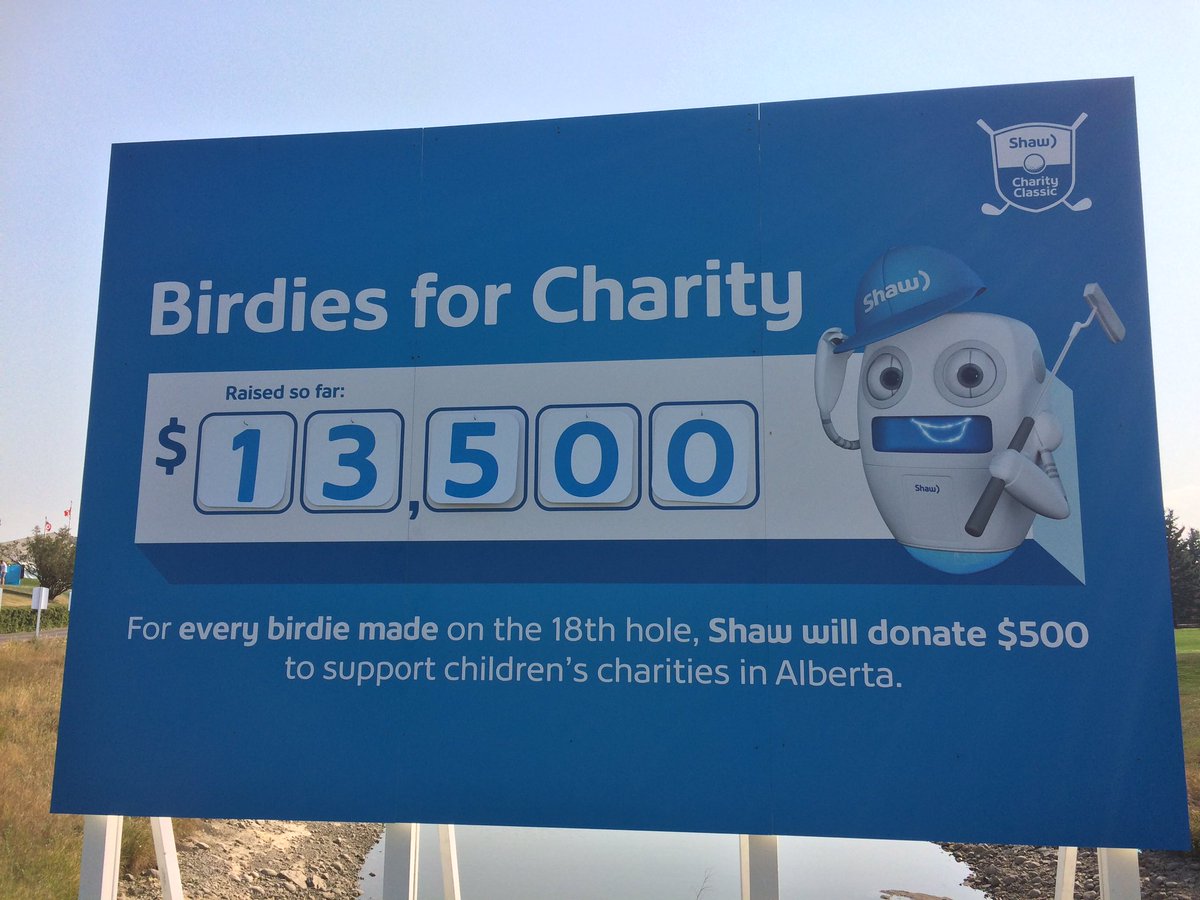 After 27 🐦 🐦 on the 18th Hole in Round 1, <a href="/ShawInfo/">Shaw Communications</a> will be donating $13,500 for Birdies For Charity! #ShawClassic