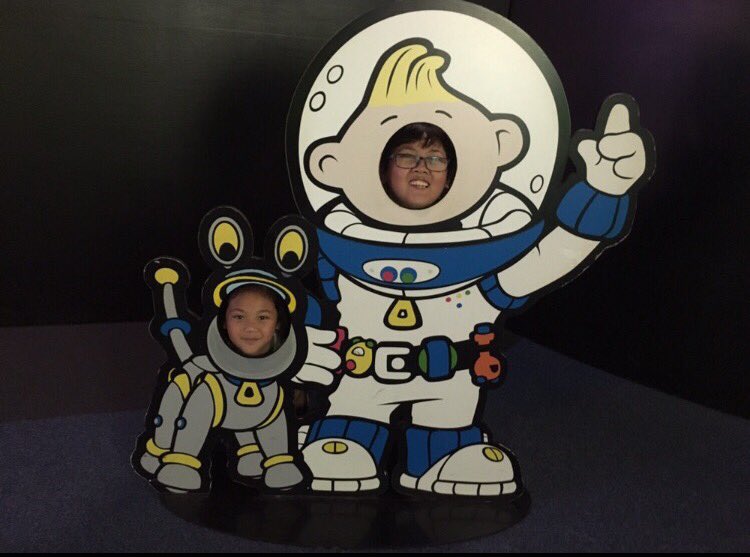 KayFestejo's tweet photo. @StBernsPrimary exploring the national space centre! Am I strong enough to carry the world? #JuniorExplorer #superBrent 😁#astronaut #alien https://t.co/6ndyQoYrut