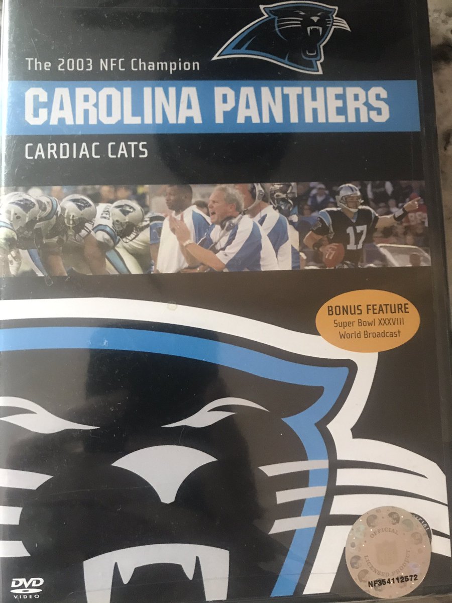 boo8732's tweet photo. Awesome @Panthers memorabilia present from my godmother! 💙#96NFCWC #EricssonStadium #goininthePanthersroom #SBYear #WeGoinBack#KeepPounding https://t.co/sQXAA9tXty