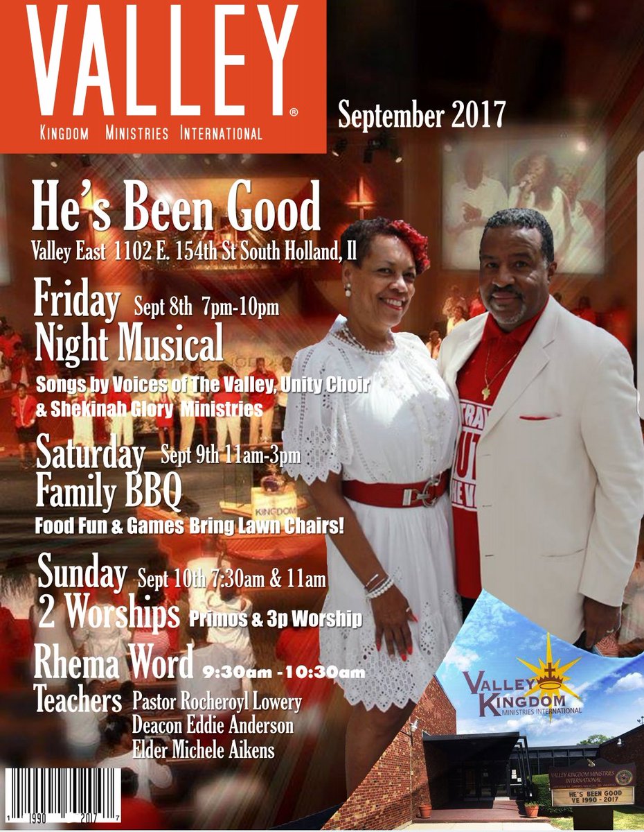 #HesBeenGood a Weekend of Thanksgiving! Join us as we celebrate God at Valley Kingdom, East location on Friday, Sept. 8th, 9th and 10th.