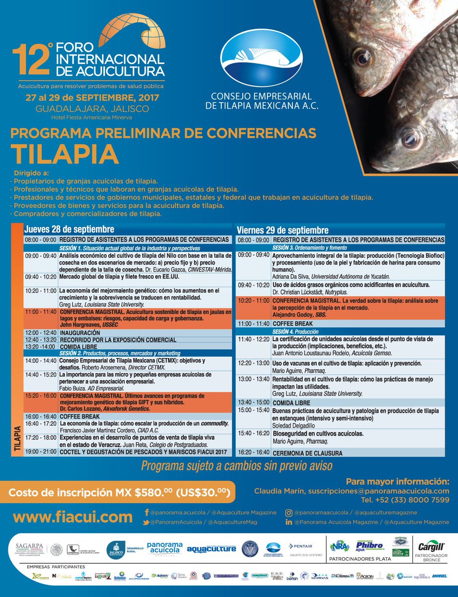 PanoramAcuicola's tweet photo. No dejes pasar la oportunidad de participar en tan importante evento #FIACUI2017 https://t.co/O0uPfxTm5M