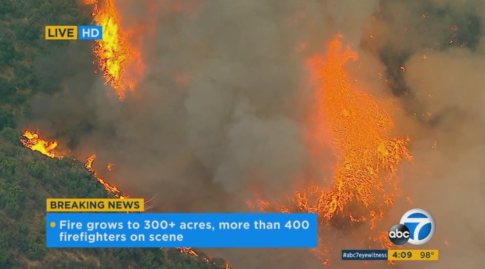 Brush Fire Erupts In Sun Valley Tujunga Area