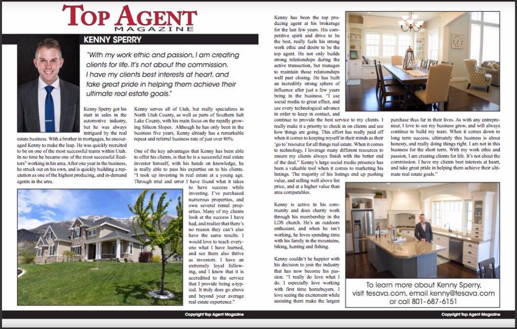kennysperry's tweet photo. It was a blast working with @TopAgentMag on this article. Huge thanks to all of my incredibly loyal clients, you guys rock! 🤙🏼 https://t.co/lSJS1F8sYM