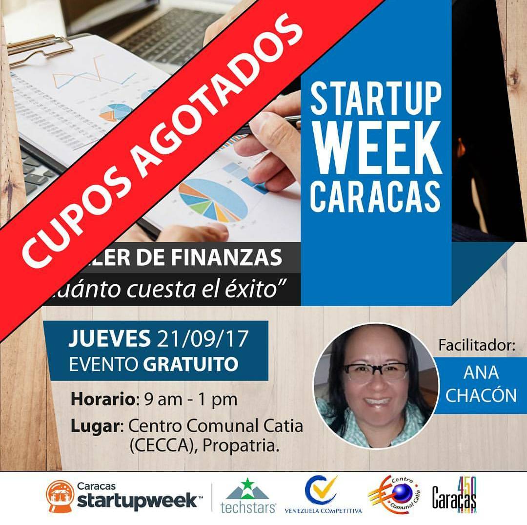 duniadebarnola's tweet photo. #21S 9am -  Finanzas para Emprendedores “Cuanto cuesta tu Éxito” con @vzlacompetitiva en el #StartupWeekCcs https://t.co/FV7DJSpyOS https://t.co/H6qo6STi6v
