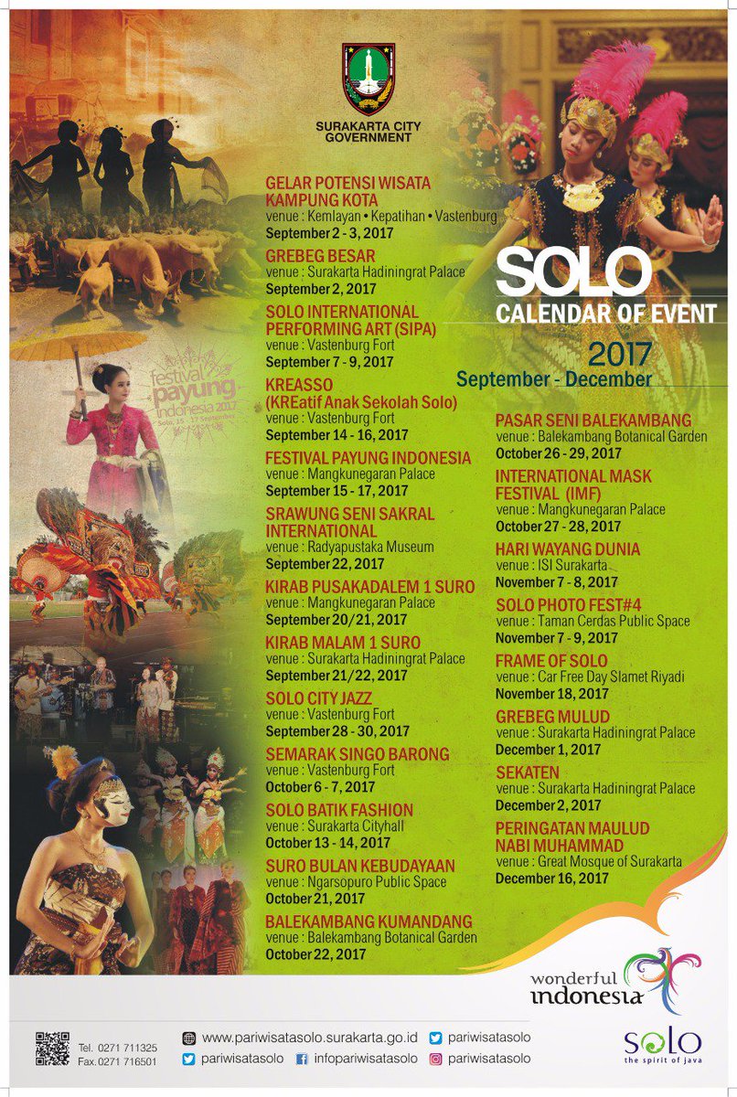 Solo Calender of Event September - Desember 2017

#AyokeSolo