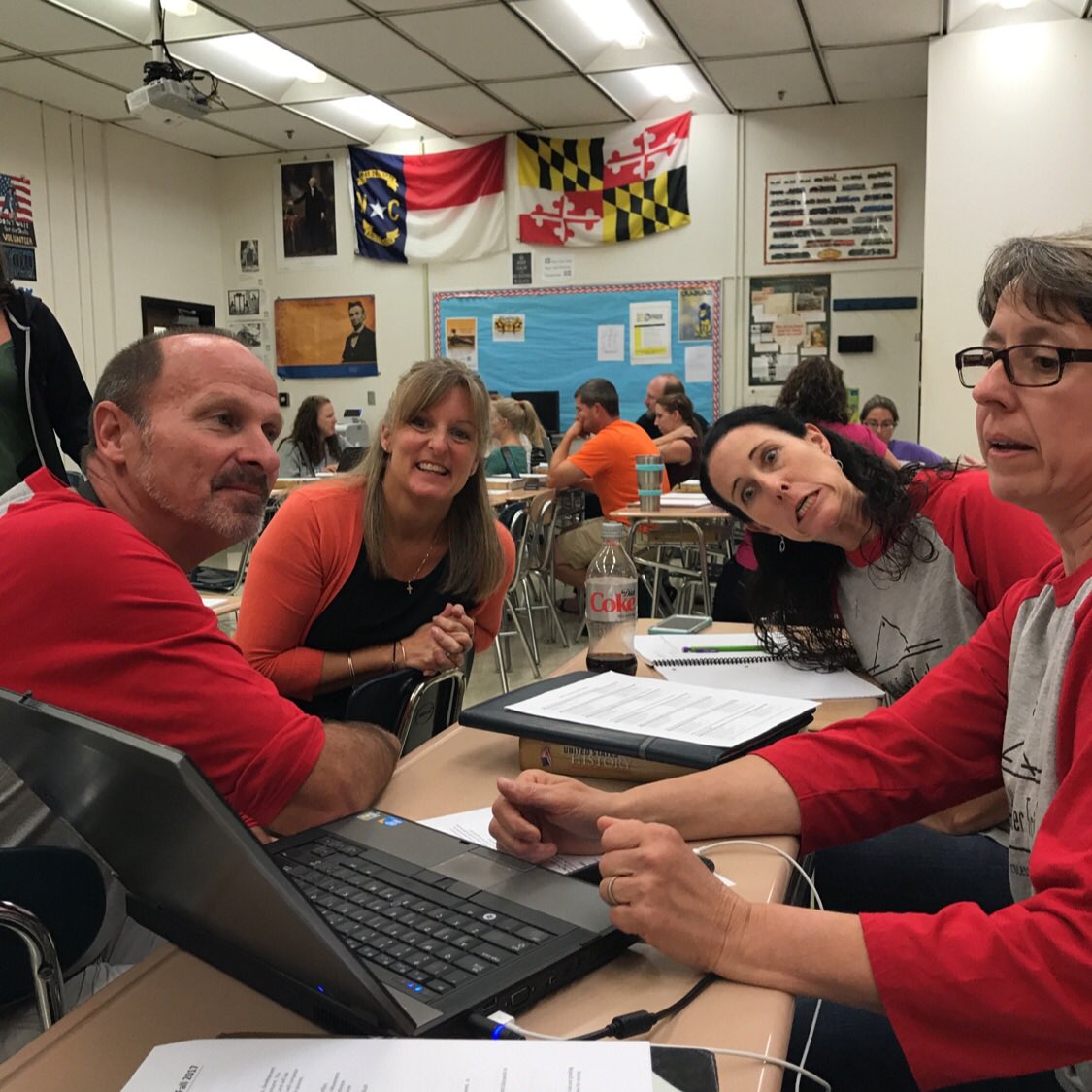 MrsLeslieByrd's tweet photo. LHS Math Department showing off their collaborative spirit in GooseChase challenge. Go team Sass-ymptotes!#LinganoreMath #fcpsvanguard https://t.co/rMDnty5OzS