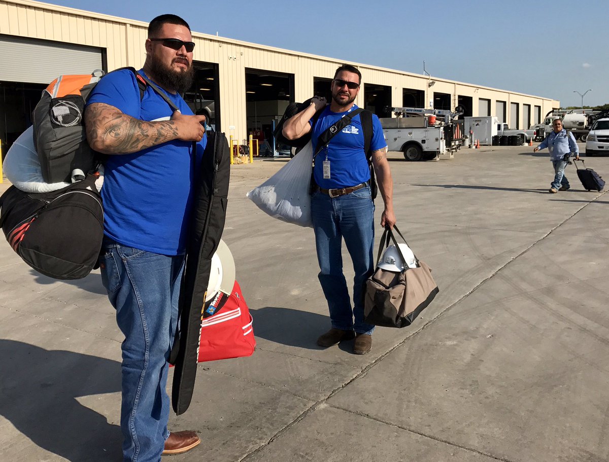 MySAWS's tweet photo. Crews return from restoring water service to #PortAransas. 12 will leave Sat. 5 am to #Rockport to restore their services. #txwater #Harvey https://t.co/7YyGUMmi77