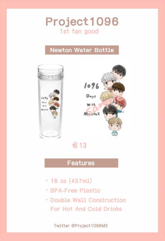 Project1096MX's tweet photo. Thanks @rueruedot from Taiwan for drawing fan art for this adorable Newton water bottle 🙏Please check out her other work 💖💖#project1096 https://t.co/TnqpWDTNfK