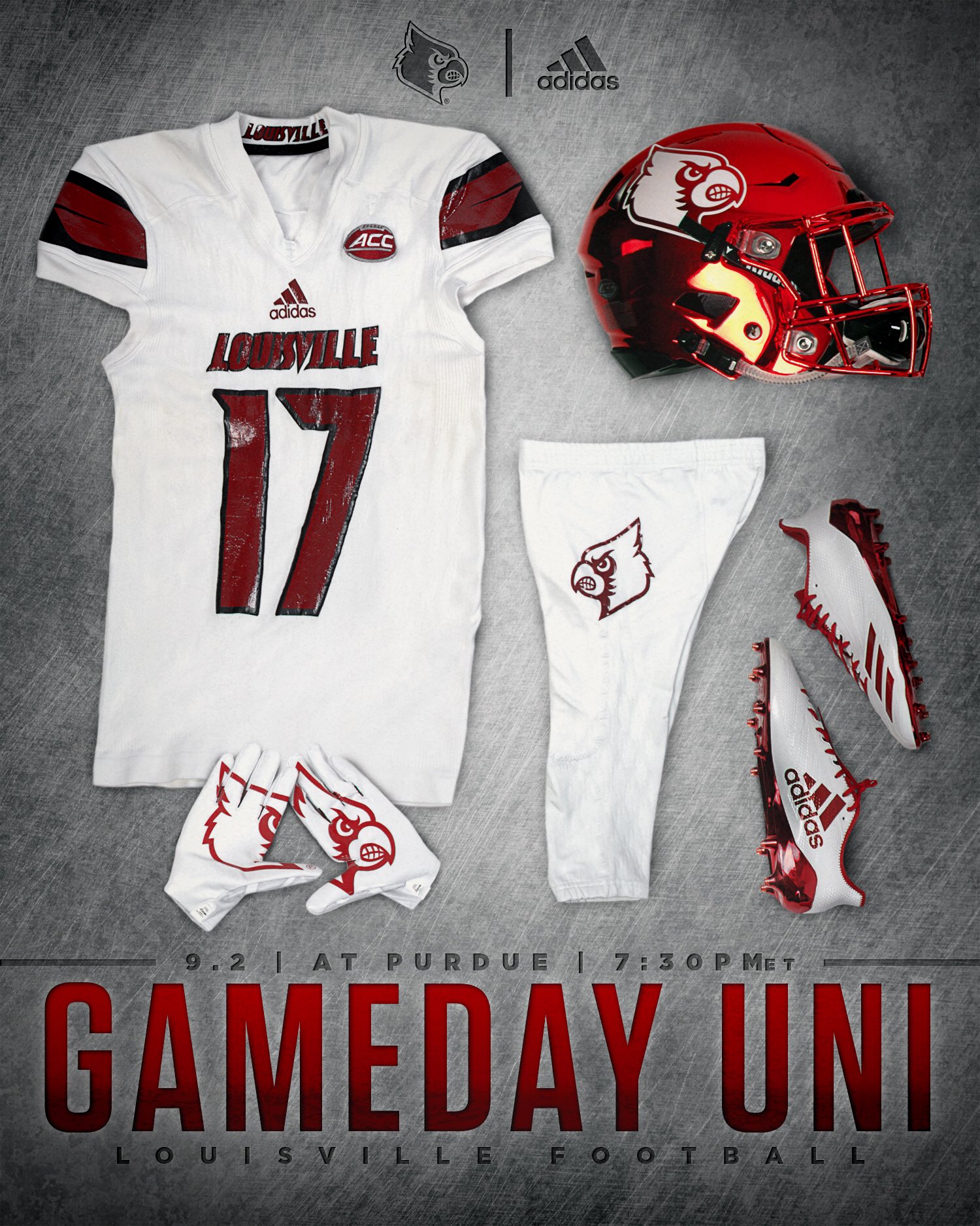Louisville Football on X: Tomorrow's business attire: 🔴Red chrome helmet  ⚪️White jerseys ⚪️White pants #BeatPurdue  / X