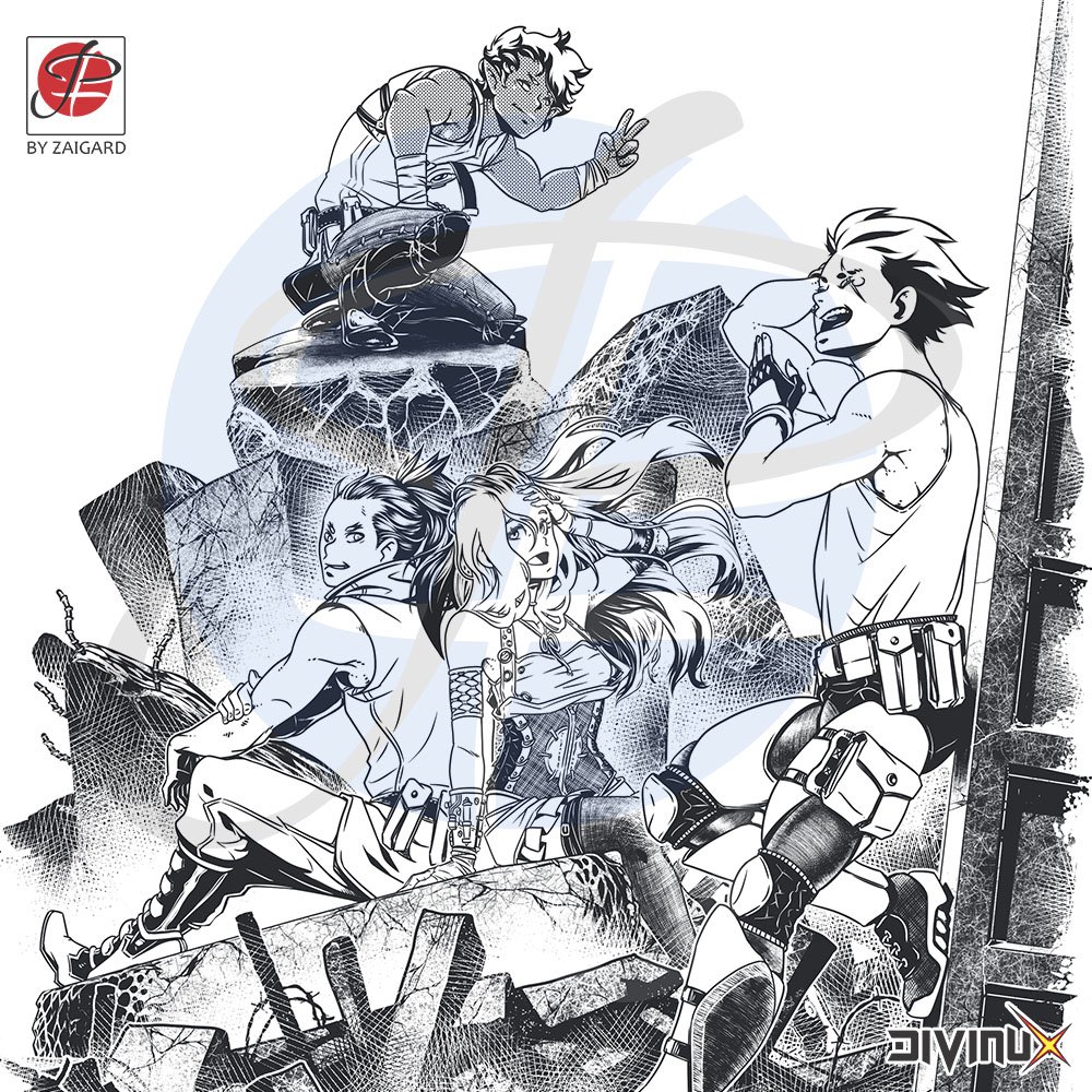 Zaigard's tweet photo. Heroes of Divinux, comic commission in which I work.
#Divinux #Soul #Jems #Ninive #Eden #Wacom #Cintiq #2DArtBot #AllArt #2DArt #Ilustration https://t.co/Rlyicktqa7