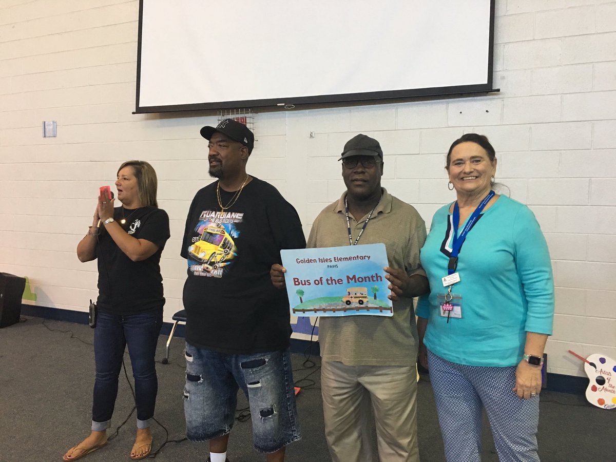 GoldenElem's tweet photo. Bus of the Month was awarded today at our assembly! Party bus this afternoon...special breakfast for our kids on Tuesday! #PAWSinaction https://t.co/05nLF9NVwn