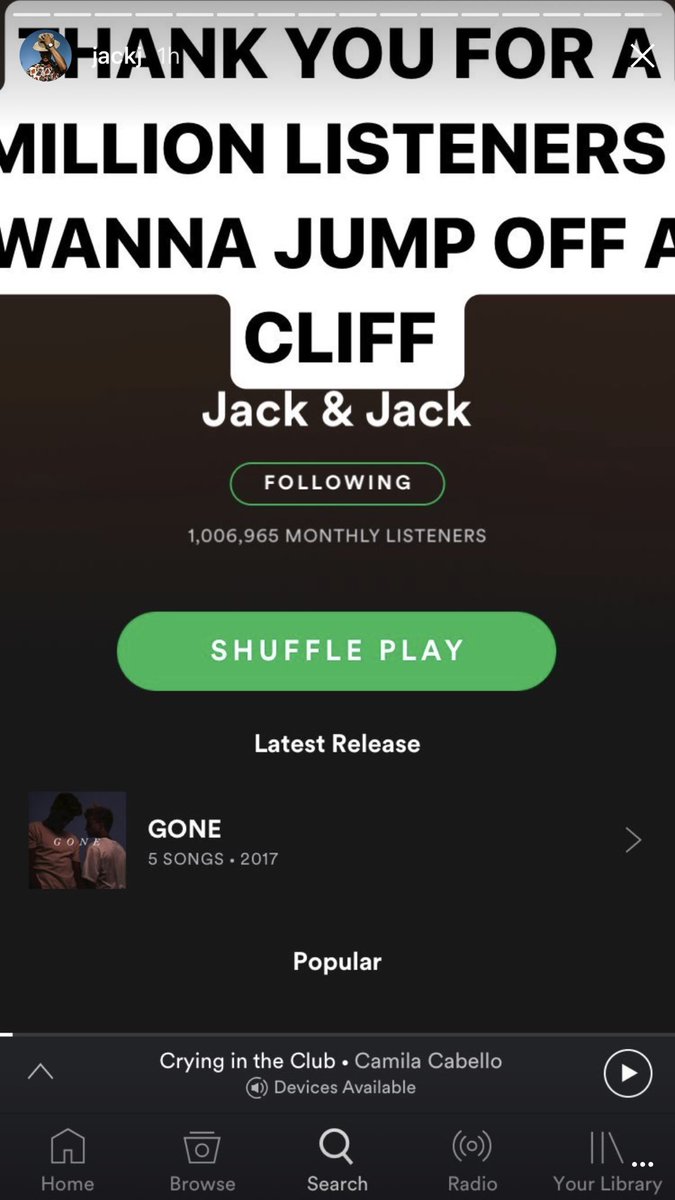 latenightkarina's tweet photo. AJSJJFN FREAK YES!!#GoneEp
IM PROUD, I remember listening to paradise and doing it right when it came out and look at y'all now. @JackJ https://t.co/xpyoyIpgA5