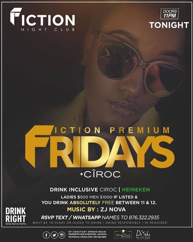 Where will you be tonight ?  Drinks Inclusive tonight inside <a href="/fictionjamaica/">Fiction 2.0</a> 🥂🥃🍸 11pm - 12am Premium drinks includ… ift.tt/1qGuSlz
