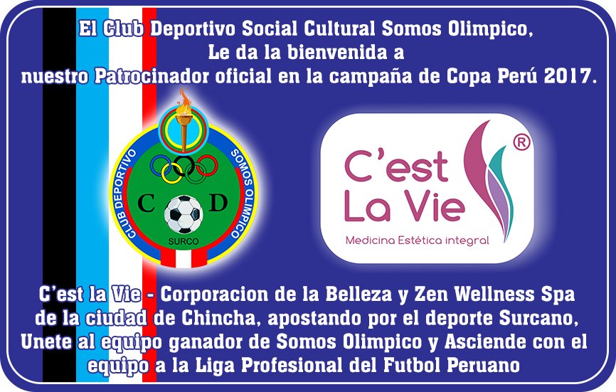 cdscsomosolimpi's tweet photo. Saludamos al 1er Patrocinador Oficial del equipo, damos la bienvenida a C'est La Vie - Medicina Estética, gracias por confiar en nosotros!!! https://t.co/LpDrRqSXgG