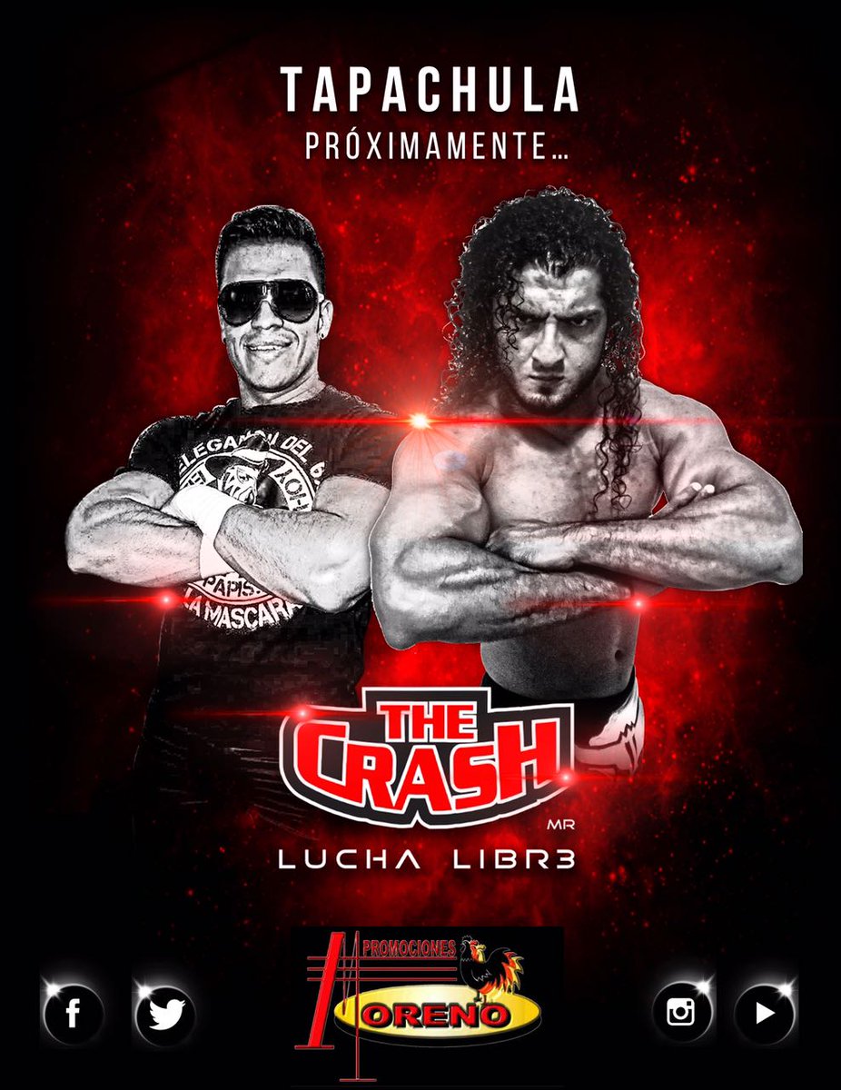 PromoMorenoTap's tweet photo. @rushtoroblanco y @mascara_papi son los primeros confirmados con @TheCrashLuchas en #Tapachula #PromocionesMoreno https://t.co/7CDYYeoLZ8