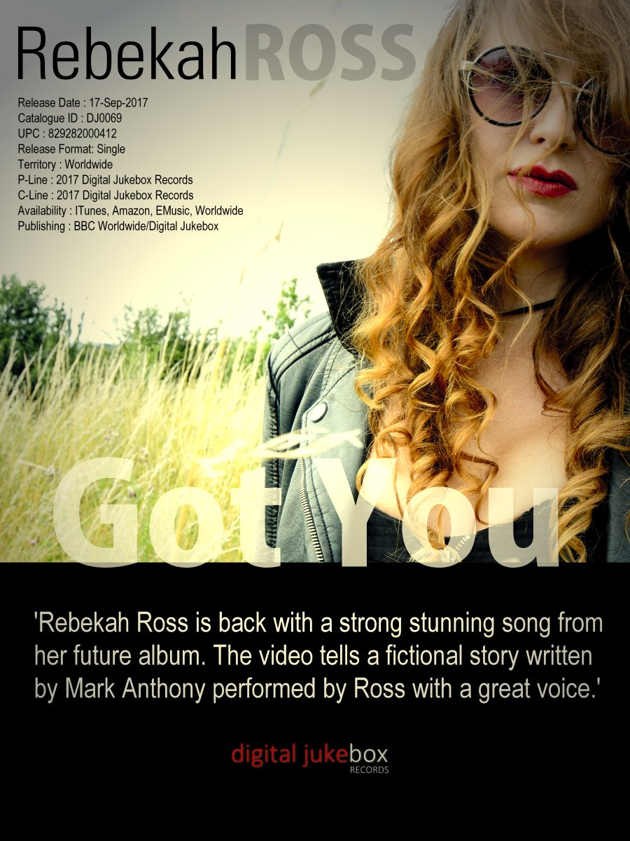 RebeeMusic's tweet photo. Coming Soon on a #Radio &amp; #TV near you.. #RebekahRoss new single 'Got You out 17-Sept-2017 https://t.co/vjslJBxACU