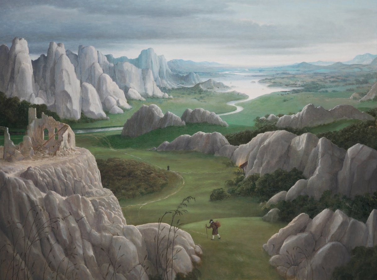 barrymcglashan's tweet photo. Weltlandschaft, oil on canvas, 30x40ins
#theglassmountain #patinir #worldlandscape https://t.co/9pFjWnEyoh