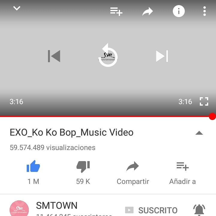thegreatdksoo's tweet photo. Falta menos de medio millón para llegar a los 60M, por favor hagan stream que si podemos💪

@weareoneEXO #EXO #KoKoBop #TheWarEXO https://t.co/VLRd0p5RGb