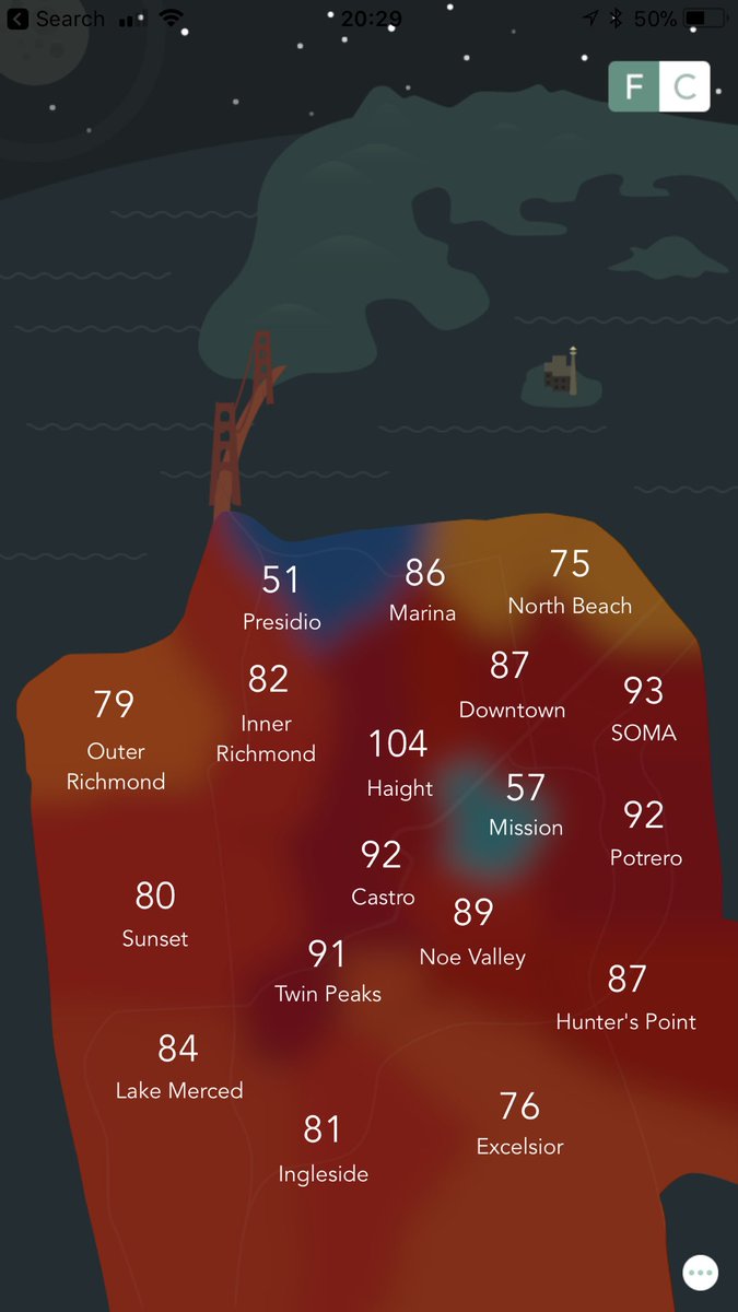dtkm's tweet photo. Time to move to the Presidio! #mrchilly #sfheatwave https://t.co/RPYMnQsE8Z