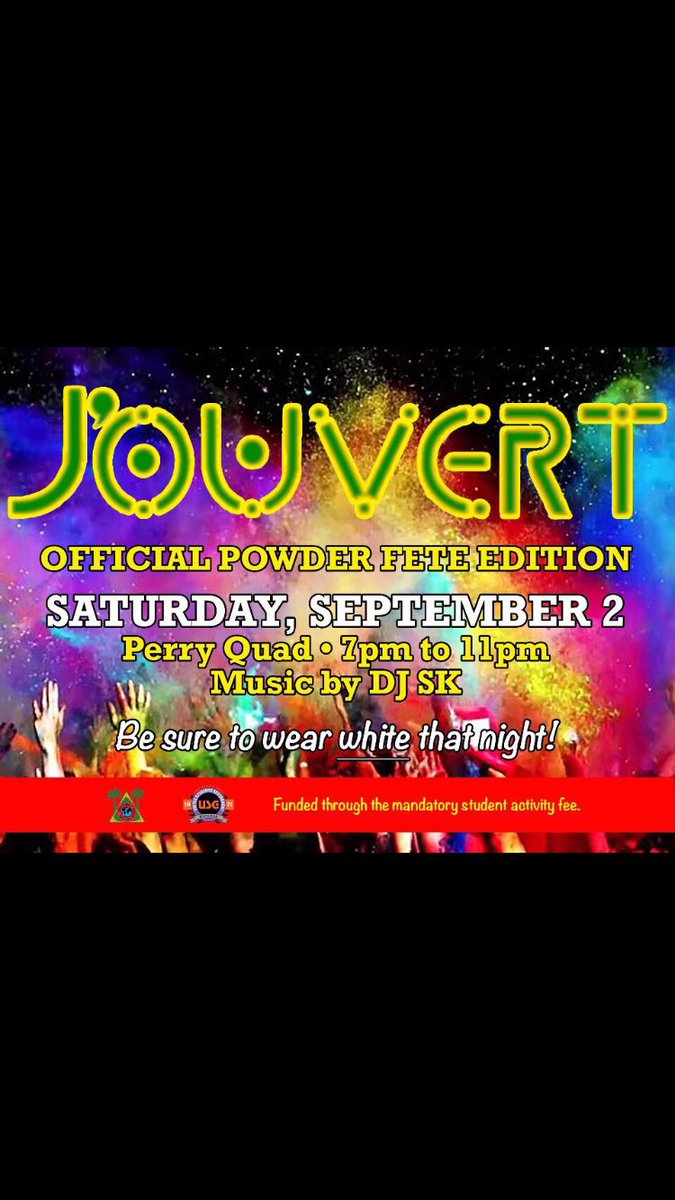 officialcso1985's tweet photo. Jouvert Tomorrow @7pm 🤸🏾‍♀️🕺🏾💃🏿❤️💚💛 https://t.co/MKHXxBhIYC