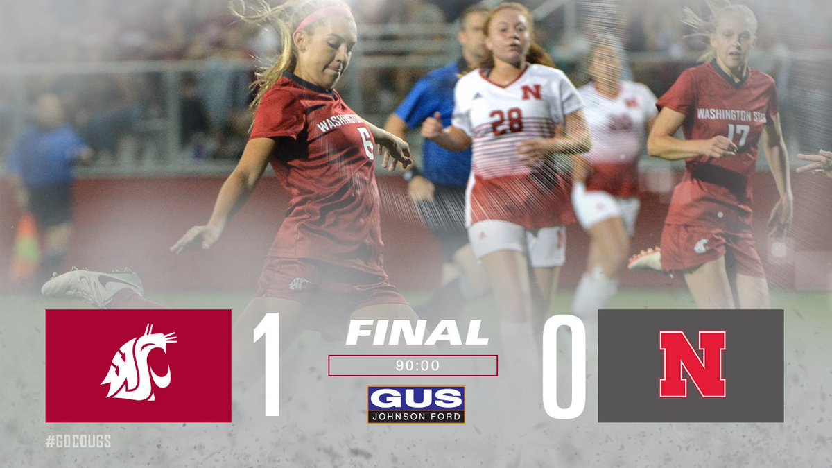 WSUCougarSoccer's tweet photo. FINAL | Cougs upset #14 Nebraska thanks to the Weaver goal | 1-0 WSU #GoCougs https://t.co/qzT3K7aIwq