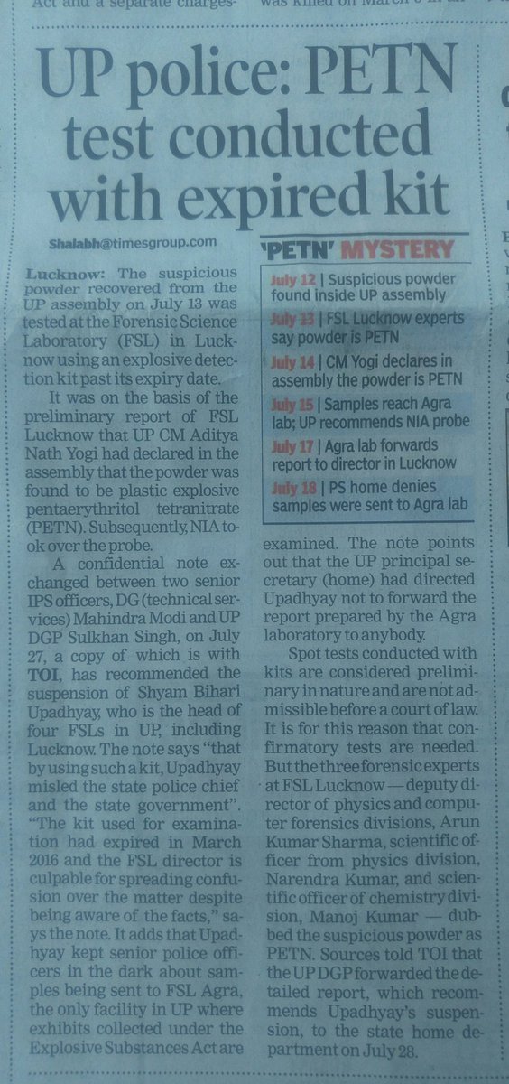 shalabhTOI's tweet photo. Hoping now #YogiSarkar would cut the crap on #PETN #UPTerrorPlot
@myogiadityanath @CMOfficeUP @UPGovt @HomeDepttUP @PMOIndia @HMOIndia https://t.co/ayvRU8PqUy