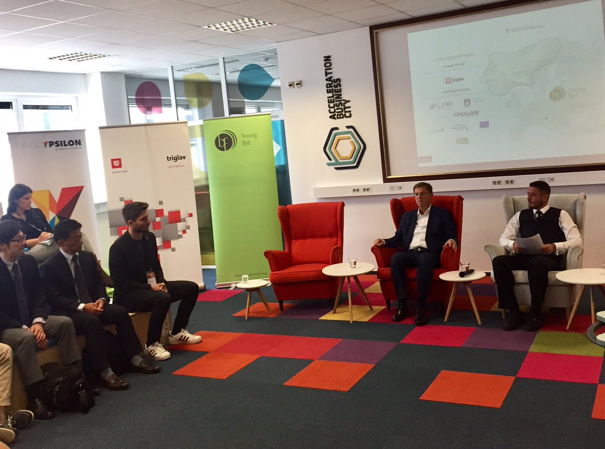 BledStratForum's tweet photo. PM of Slovenia @MiroCerar was challenged by the moderator @IskrenKrusteff - how will he contribute to the #YoungBSF manifesto? #BSF #Youth https://t.co/vvwTIYqT85
