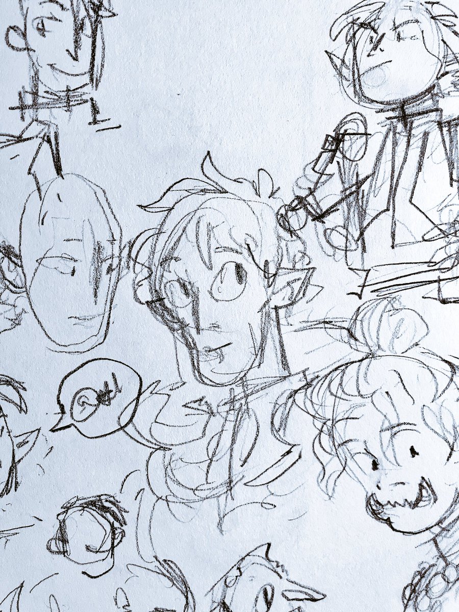 messy sketches from the plane of my friends who all live at the table 