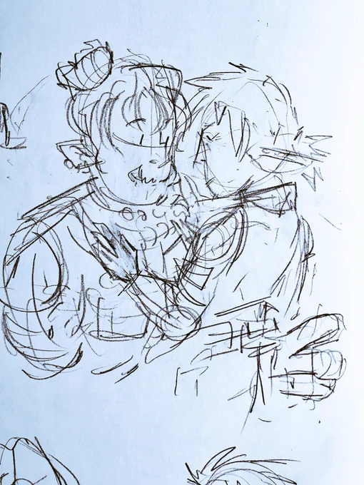 messy sketches from the plane of my friends who all live at the table 