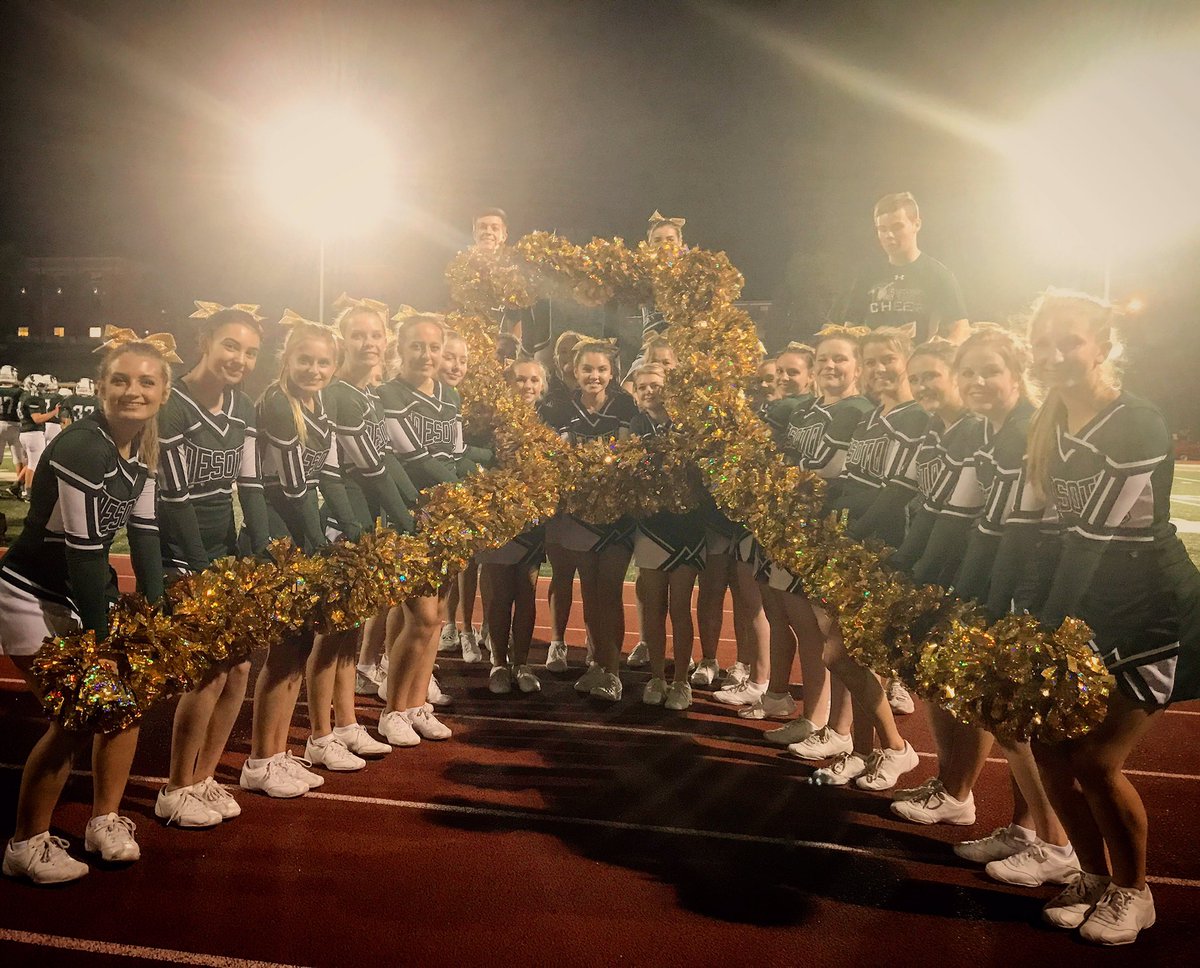 DHS_Cheer_'s tweet photo. Going Gold for September! 🎀📣💛 #GoingGold #CheerFamily #FridayNightLights #DHSCheer #GoldSeptember @VarsitySpirit https://t.co/rdAuW7MoDw