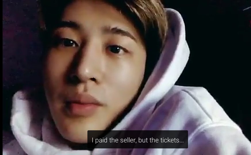 [ 1 ] Hanbin got scammed by an online ticket sellerHanbin wanted to watch a concert with Raesung so he hurriedly bought tickets and they never came ©bynhyuk"I got scammed but really i was just dumb"