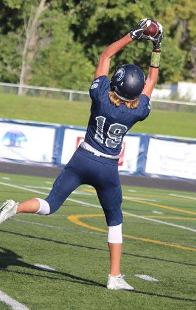 CCHSSportsLIVE's tweet image. Congrats to Ben Hawkins on his first career varsity TD. Great catch in the back of the end zone tonight against Westlake. #BurnTheShip