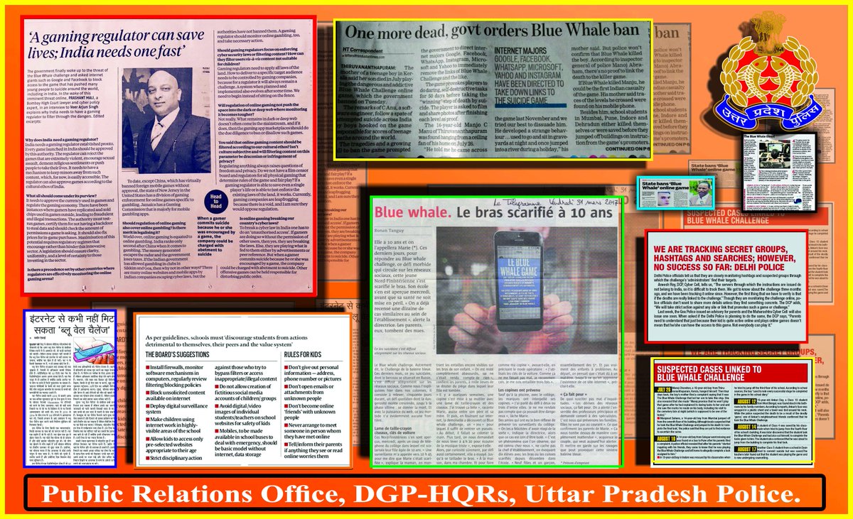 Uppolice's tweet photo. How to know if your child is taking the #bluewhalechallenge ?  #uppolice https://t.co/GujRDjYRZ8