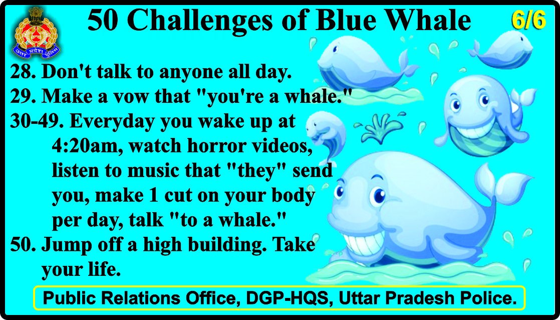 Uppolice's tweet photo. How to know if your child is taking the #bluewhalechallenge ?  #uppolice https://t.co/GujRDjYRZ8