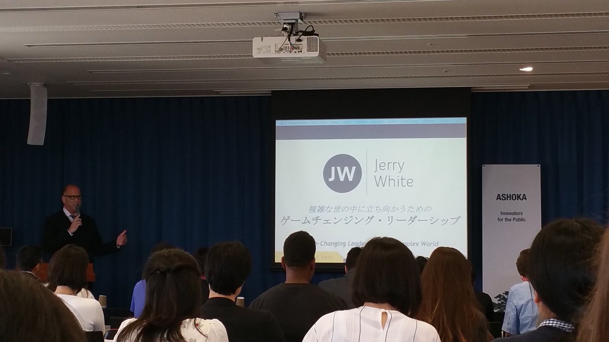 cezjp's tweet photo. Nobel Peace Prize co-recipient Jerry White telling his story at Sophia University and speaking about "game-changing leadership". https://t.co/govOkucYT1