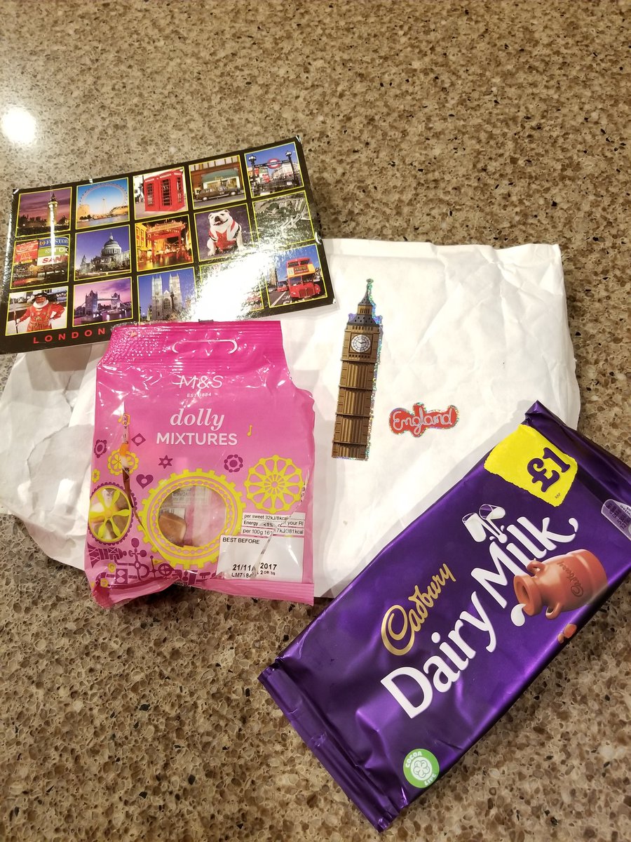 Thanks <a href="/themaceface/">Lindsey Mace</a> for the cool Brit snacks...I would have included everything you sent in the photo, but the kids snatched the rest!