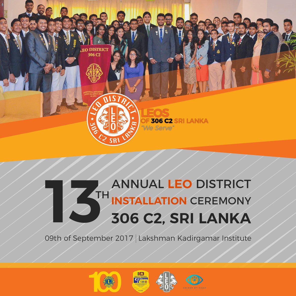 Lions306C2's tweet photo. The Installation Ceremony Leo District 306C2 for the year 2017/2018 will be held on 09th of September 2017.
#Lions306C2 #306C2Leos #C2Team https://t.co/wfiW6DtTSz