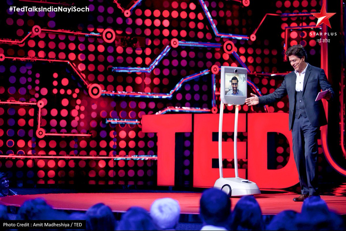 STAR PLUS &amp; <a href="/TEDTalks/">TED Talks</a> transport <a href="/sundarpichai/">Sundar Pichai</a> CEO, Google through BEAM technology to spread #NayiSoch with <a href="/iamsrk/">Shah Rukh Khan</a> on #TEDTalksIndiaNayiSoch