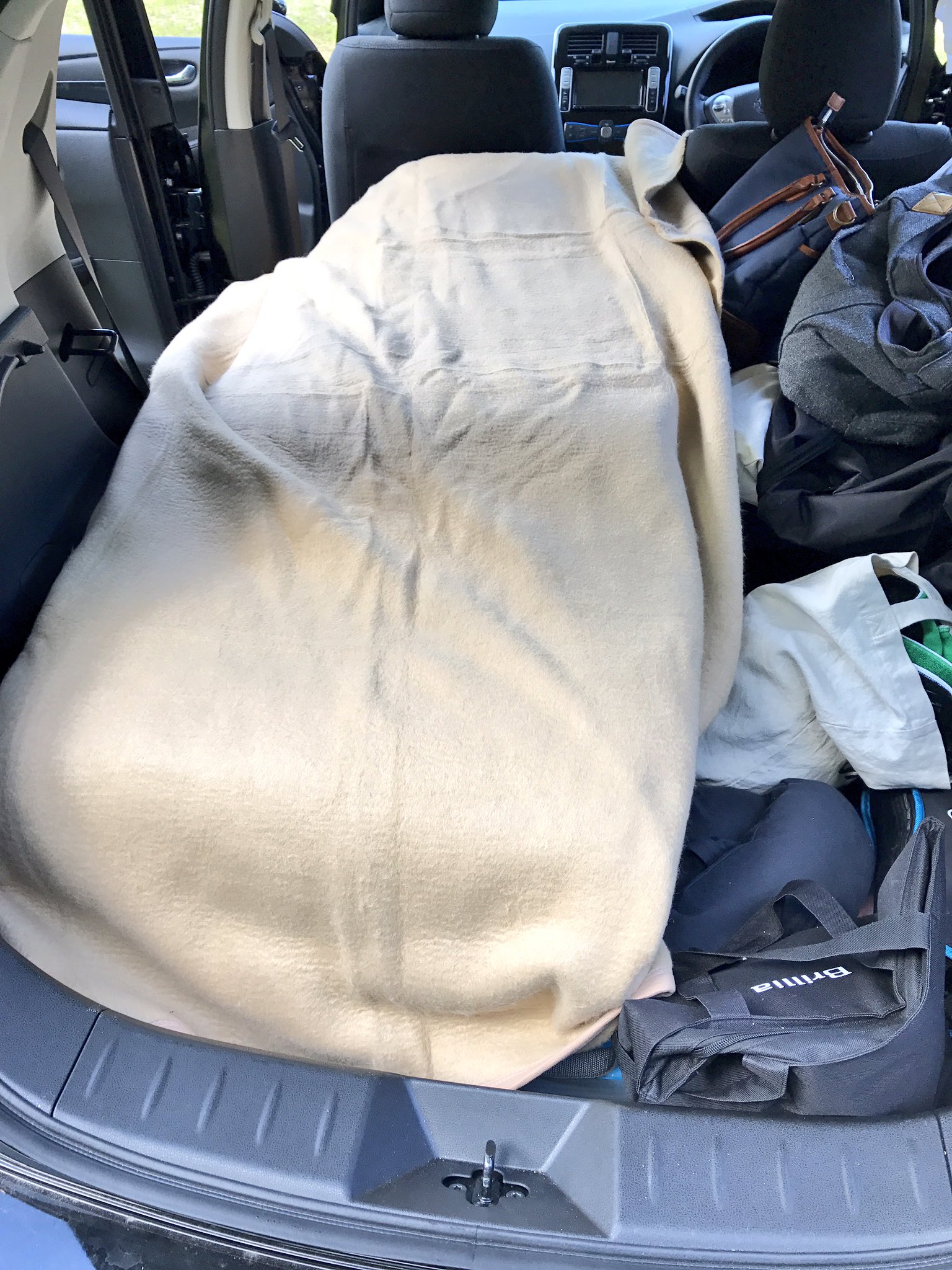 Eunoi11 日産リーフで車中泊する方法 助手席の位置を1番前にセットする シートを前に倒す 後部座席を倒す 隙間に大きめのボディボードを置く ラゲッジにクーラーボックスを置く 銀マットを敷く 毛布を敷く 寝袋に入る 167cm64kgが眠れる ジャパンevラリー Eunoi11 日産リーフで車中泊する方法 助手席の位置を1番前にセットする シートを前に倒す 後部座席を倒す 隙間に大きめのボディボードを置く ラゲッジにクーラーボックスを置く 銀マットを敷く 毛布を敷く 寝袋に入る 167cm64kgが眠れる ジャパンevラリー