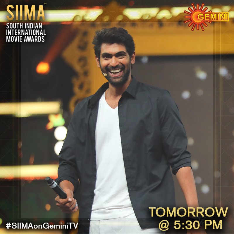 GeminiTV's tweet photo. Even @RanaDaggubati couldn’t control his excitement for the stellar show of the year! 
#SIIMA2017 #SIIMAonGeminiTV #GeminiTV @siima https://t.co/aixNoSKm04