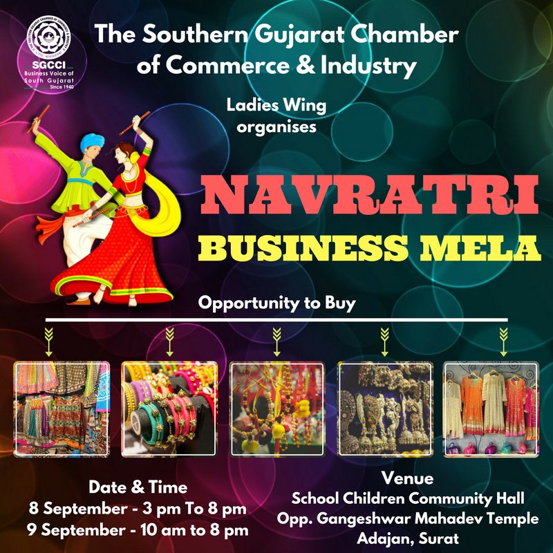 SGCCI_Surat's tweet photo. #Ladies_Wing welcomes you to #Navratri_Business_Mela
8 Sept - 3pm To 8pm &amp; 9 Sept - 10am To 8pm
@ #School_Children_Community_Hall, #Adajan https://t.co/DqOeaN2WKF