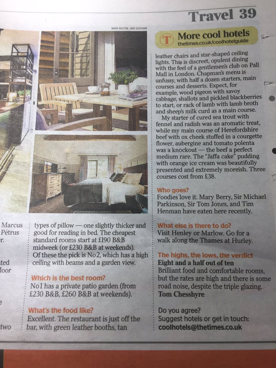 Great write up from <a href="/thetimes/">The Times and The Sunday Times</a> <a href="/HurleyHouseH/">Hurley House Hotel</a> - well done team Hurley #chefselection #hurleyhouse#hurley