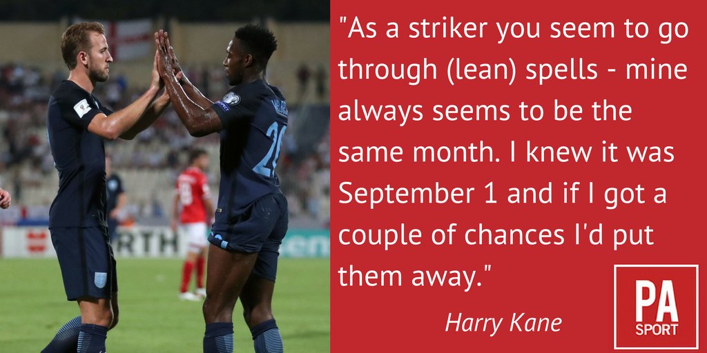 PAdugout's tweet photo. Here's what Harry Kane said after ending his goal drought in England's victory over Malta #MALvENG #ThreeLions #THFC
https://t.co/K3YLEb7rlz https://t.co/6Pza6Pjrrs