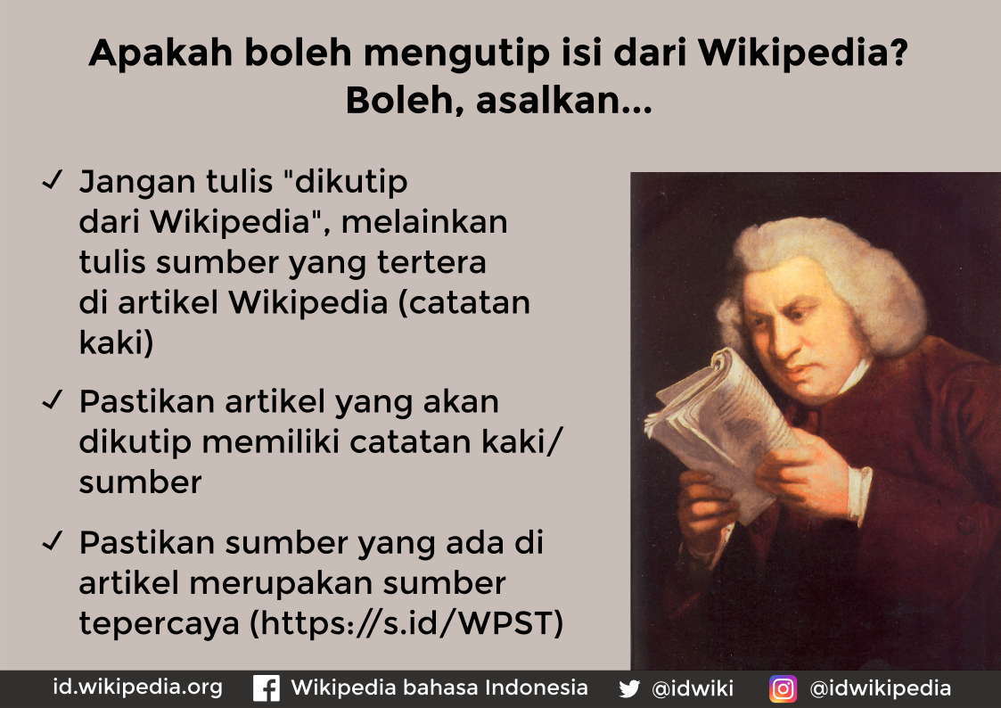idwiki's tweet photo. "Masih mengutip artikel di Wikipedia? Heloow~"

Artikel di Wikipedia bisa dikutip, asalkan ikuti petunjuk berikut ini... 😉 https://t.co/IZBimWPOMA
